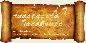 Anastasija Točaković vizit kartica